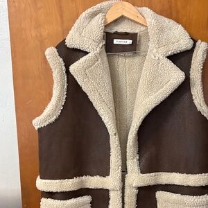 JustFab Brown and Cream Vest